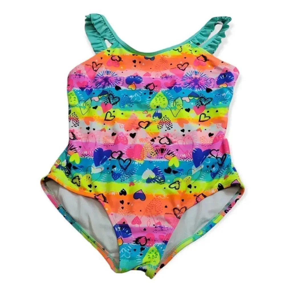 Wonder Nation heart swimsuit L10/12 plus size